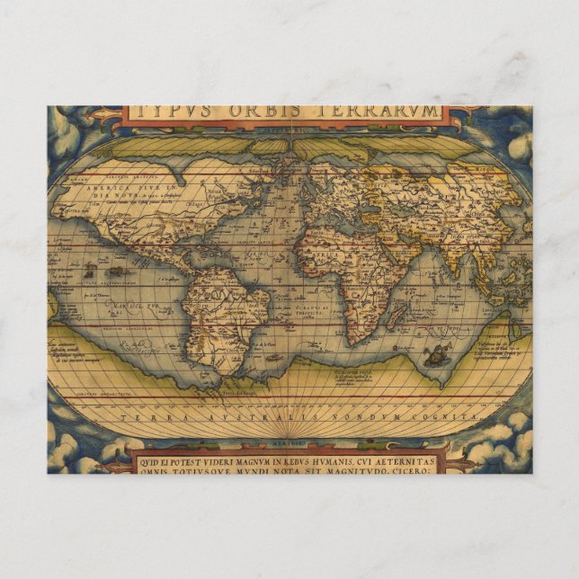 Carte du monde Antique Ortelius Europe Voyage (Devant)