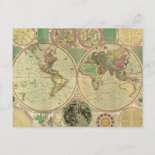 Carte du monde antique par Carington Bowles, vers 