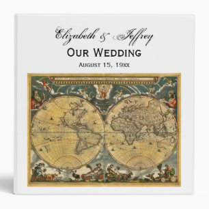 Carte du monde antique White BG Mariage Classeur