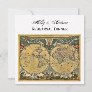 Carte du monde antique, White BG SQ Rehearer Din