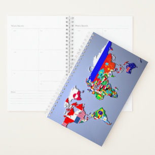 Carte du monde avec leurs drapeaux