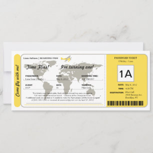 Carte du monde Billet d'entrée d'embarquement