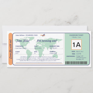 Carte du monde Billet d'entrée d'embarquement