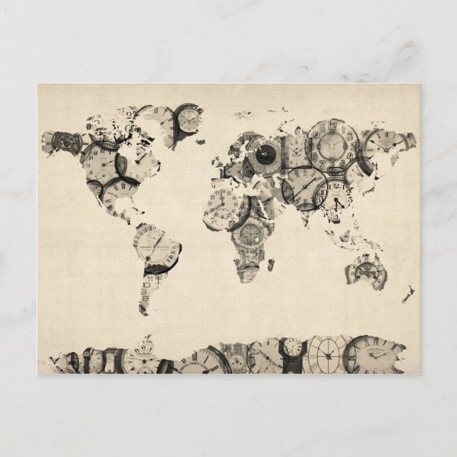 Carte du Monde Carte des Anciennes Horloges (Devant)