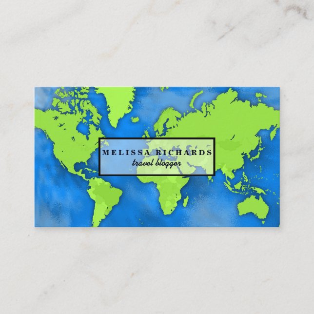 Carte du monde coloré blog de voyage (Devant)