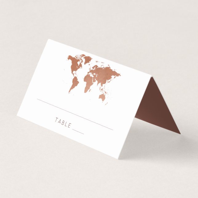 Carte du monde Copper Rust Travel Thème Carte de l (Devant)