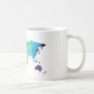 Carte du monde d'aquarelle - tasse