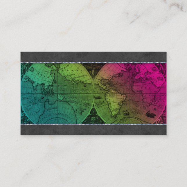 Carte du monde de 232 Cartes de visite de voyage (Devant)