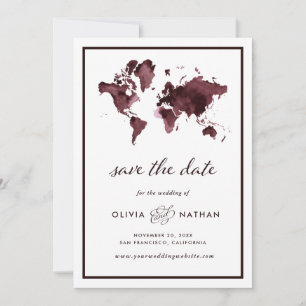 Carte du monde de Bourgogne   Élégant Mariage de t
