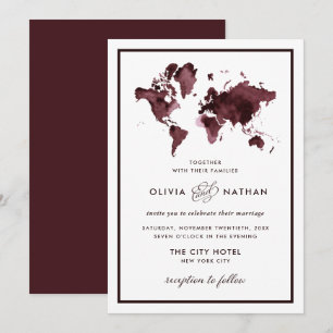 Carte du monde de Bourgogne   Élégant Mariage de t