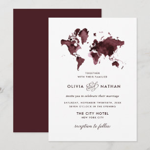 Carte du monde de Bourgogne   Élégant Mariage de t