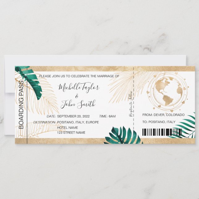 Carte du monde de Coeur Cartes d'embarquement de d (Devant)