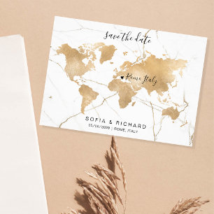 Carte du monde de destination de mariage cœur amov