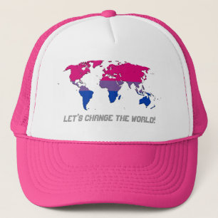 Carte du monde de la fierté bisexuelle Casquette