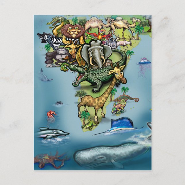 Carte du monde de l'Afrique de l'Océanie (Devant)