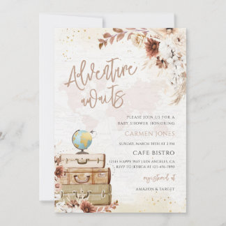 Carte du monde de l'aventure pour Baby Shower