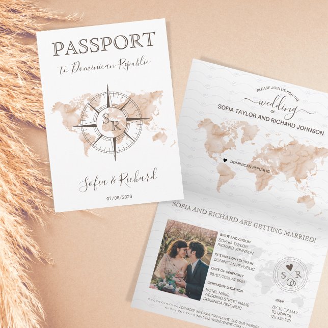 Carte du monde de mariage de destination Passeport (Créateur téléchargé)