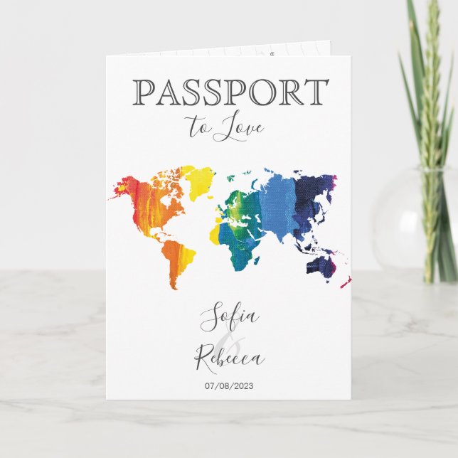 Carte du monde de mariage gay lesbien Rainbow (Devant)