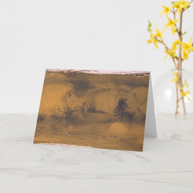 Carte du monde de Mars Red Planet par satellite (Fleur jaune)