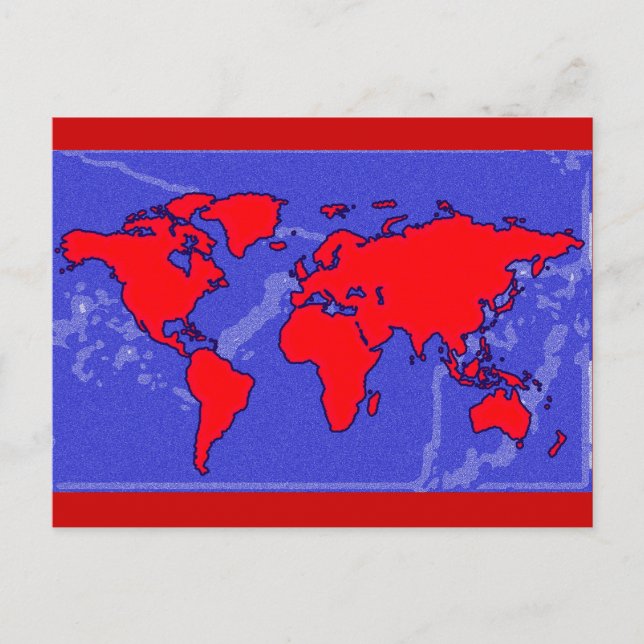 carte du monde des couleurs rouges (Devant)