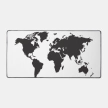 Carte du monde Design minimaliste noir et blanc
