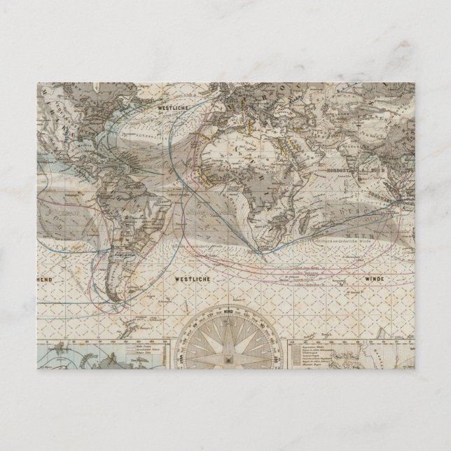Carte du monde du flux d'air (Devant)