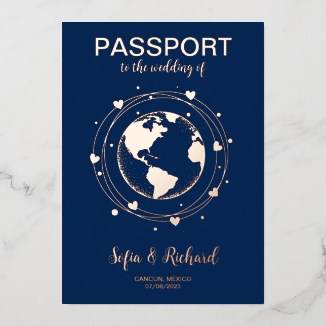 Carte du monde du Mariage de passeport Destination (Recto)