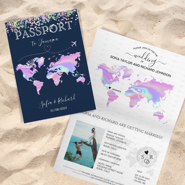 Carte du monde du passeport de destination hologra (Créateur téléchargé)