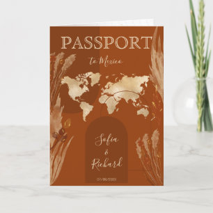 Carte du monde du passeport Mariage Boho Terracott