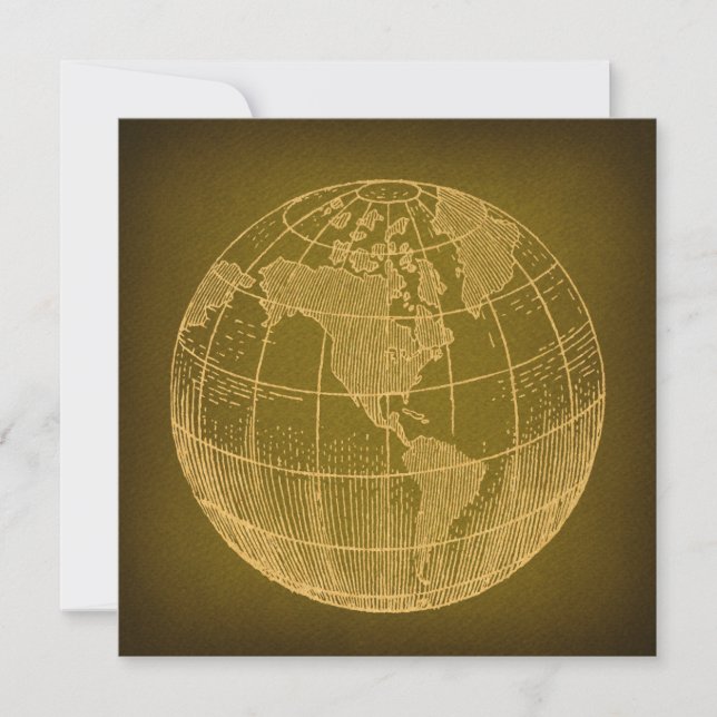Carte du monde Earth Globe Art antique Rustique Ve (Devant)
