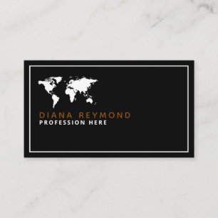 carte du monde élégant agent de voyage noir