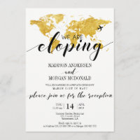 Carte du monde en or Invitation de réception de fu