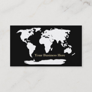 Carte du monde Gold/Black Carte de visite 1