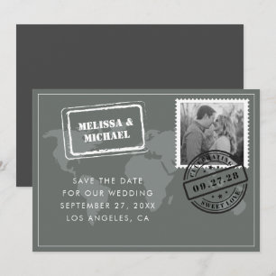 Carte du monde gris Destination Mariage Photo