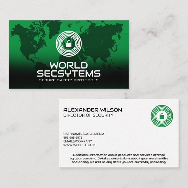 Carte du monde | Logo de verrouillage d'impression (Devant / Derrière)