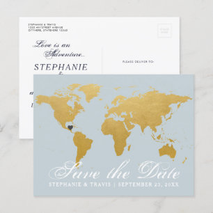Carte du monde Mariage de destination Enregistrer 