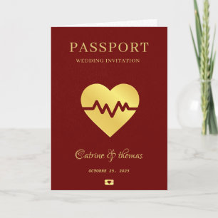 Carte du monde mariage Destination Rouge Passport