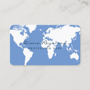 Carte du monde moderne sur bleu