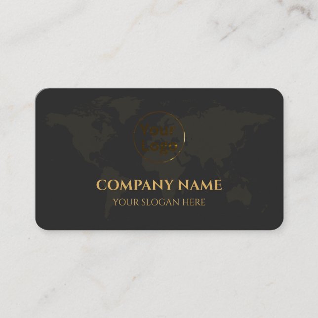 Carte du monde noir et or professionnel (Devant)