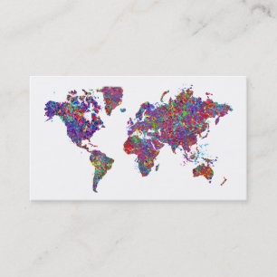 Carte du monde, peinture d'action