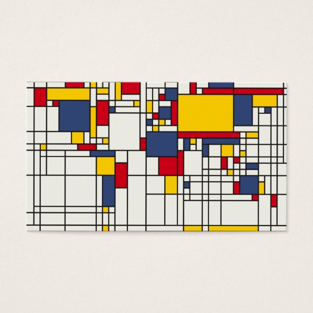 Carte du monde Style Abstrait Mondrian (Devant)