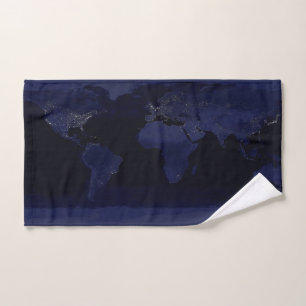 Carte du monde Terre Lumières de la ville la nuit
