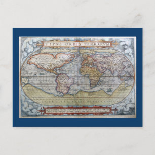 Carte du monde Typus Orbis Terrarum Ortelius 1572