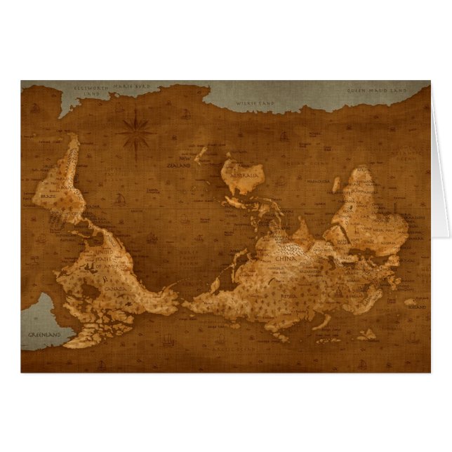 Carte du monde - upside-down (Devant horizontal)