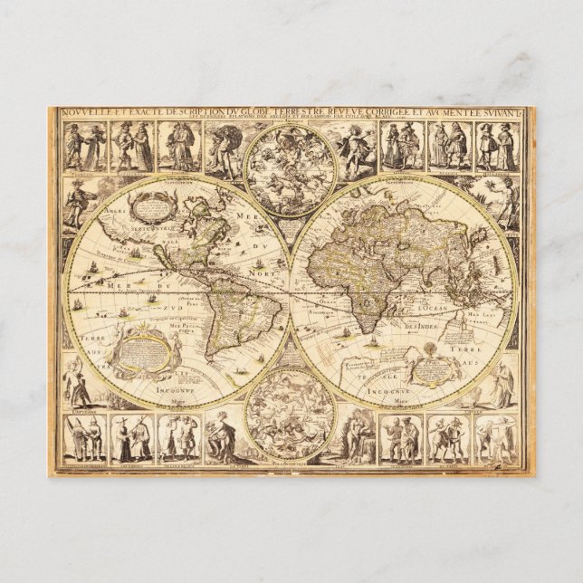 Carte du monde vers 1645 (Devant)