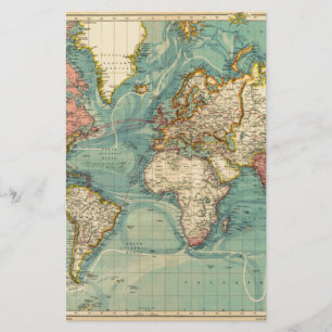 Carte du monde vintage