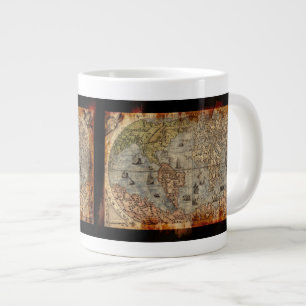 Carte du monde Vintage rustique Jumbo Soup Mug
