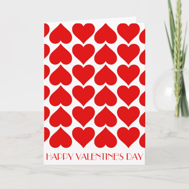 Carte du motif Saint Valentin aux coeurs rouges (Devant)