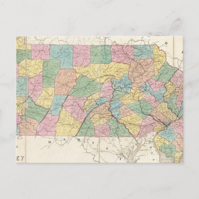 Carte du New Jersey et de la Pennsylvanie (Devant)