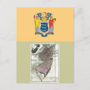 Carte du New Jersey et drapeau national